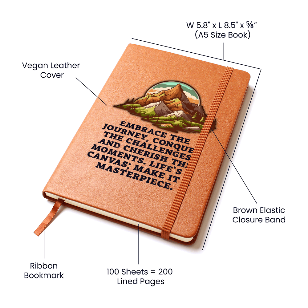 Embrace The Journey — Graphic Leather Journal