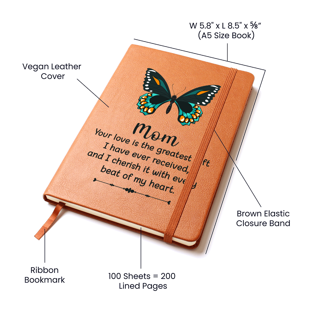 Mom, Your Love Is The Greatest Gift — Graphic Leather Journal