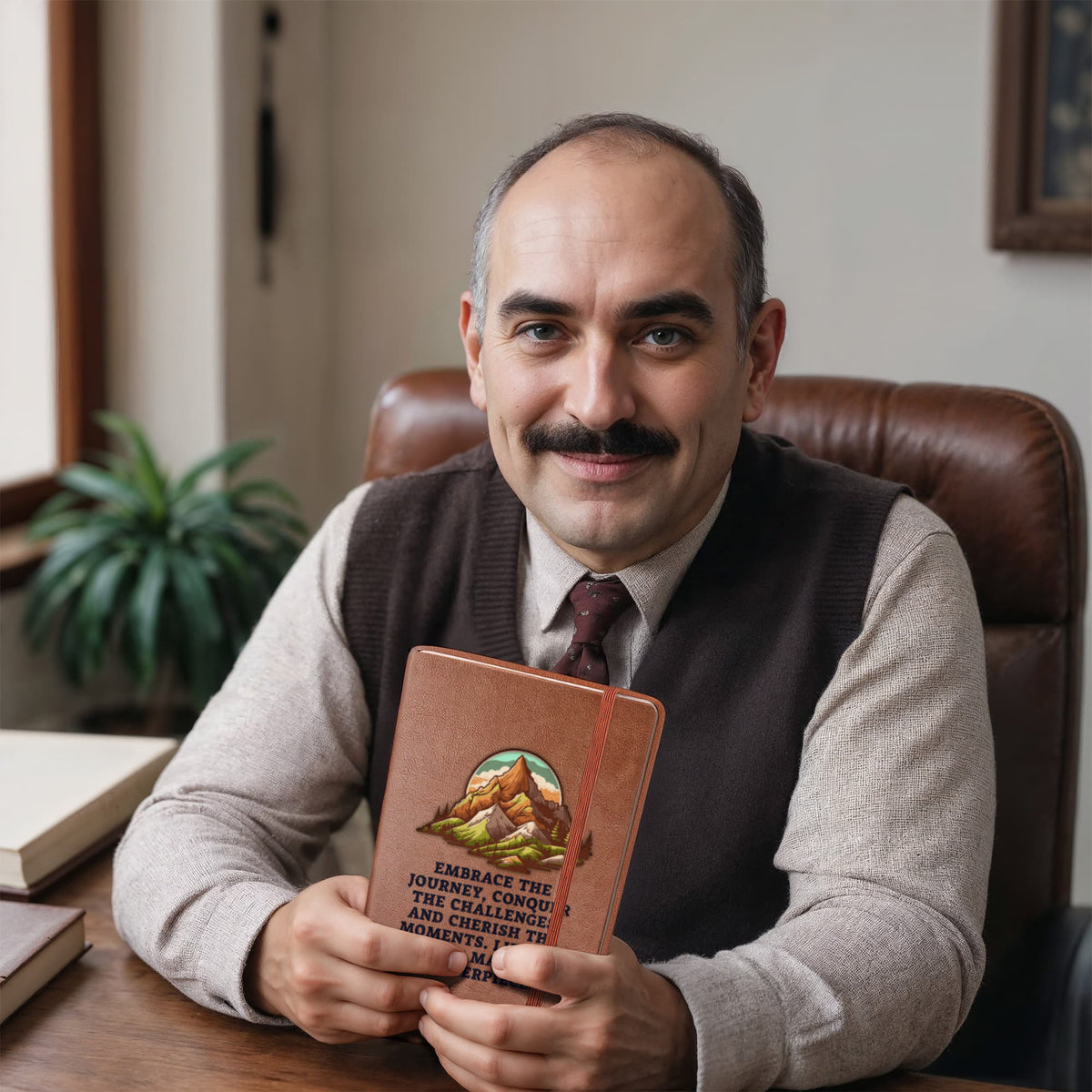 Embrace The Journey — Graphic Leather Journal