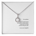 To My Mom Necklace - Eternal Hope Pendant with Message Card, Christmas Gift for Mom from Daughter