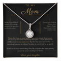 To My Mom Necklace - Eternal Hope Pendant with Message Card, Christmas Gift for Mom from Daughter
