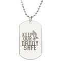 Keep Our Daddy Safe - Engraved Dog Tag Necklace