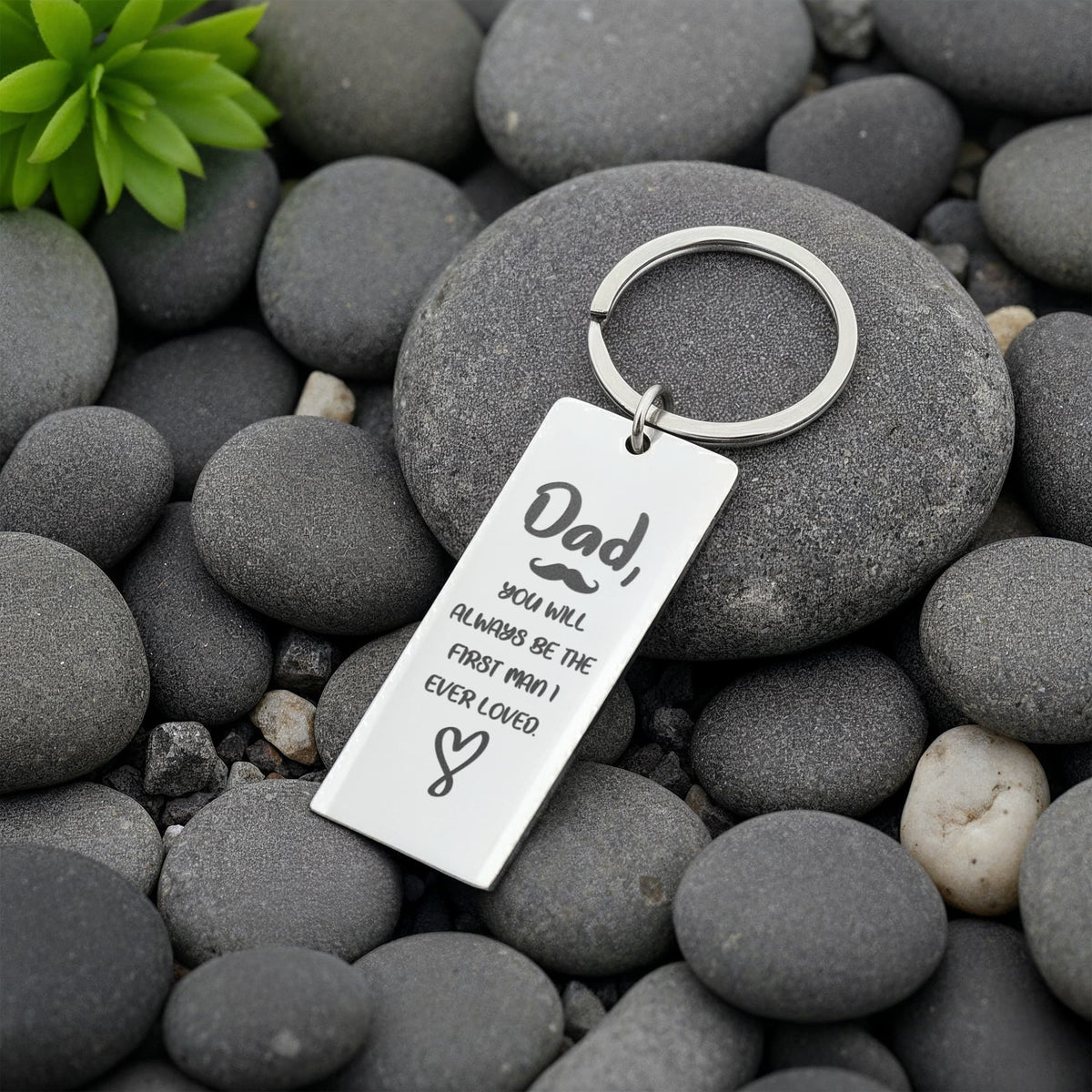 Dad, You Will Always Be The First Man I Ever Loved - Engraved Rectangle Keychain