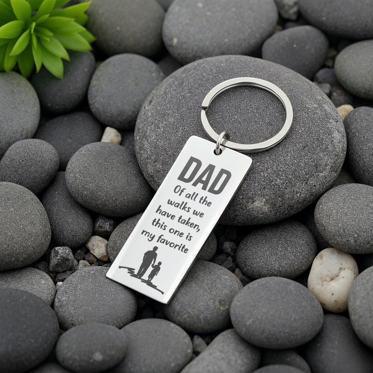 Dad, Of All The Walks We Have Taken - Engraved Rectangle Keychain