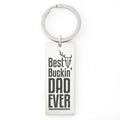 Best Buckin' Dad Ever - Engraved Rectangle Keychain