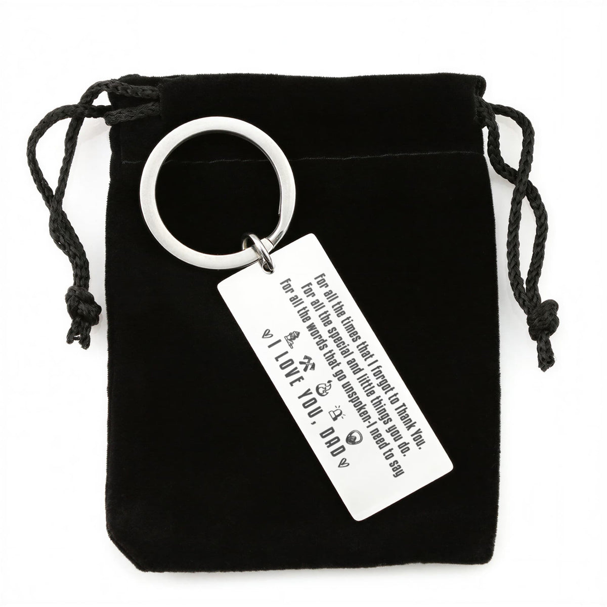 For All The Times I Forgot To Thank You, Dad - Engraved Rectangle Keychain
