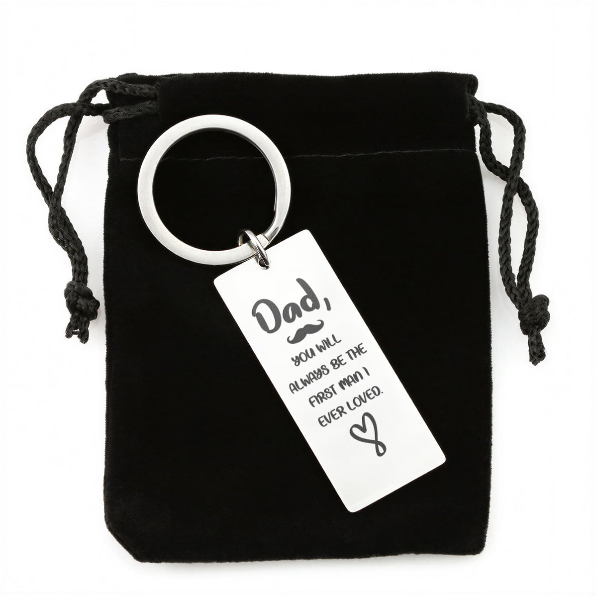 Dad, You Will Always Be The First Man I Ever Loved - Engraved Rectangle Keychain