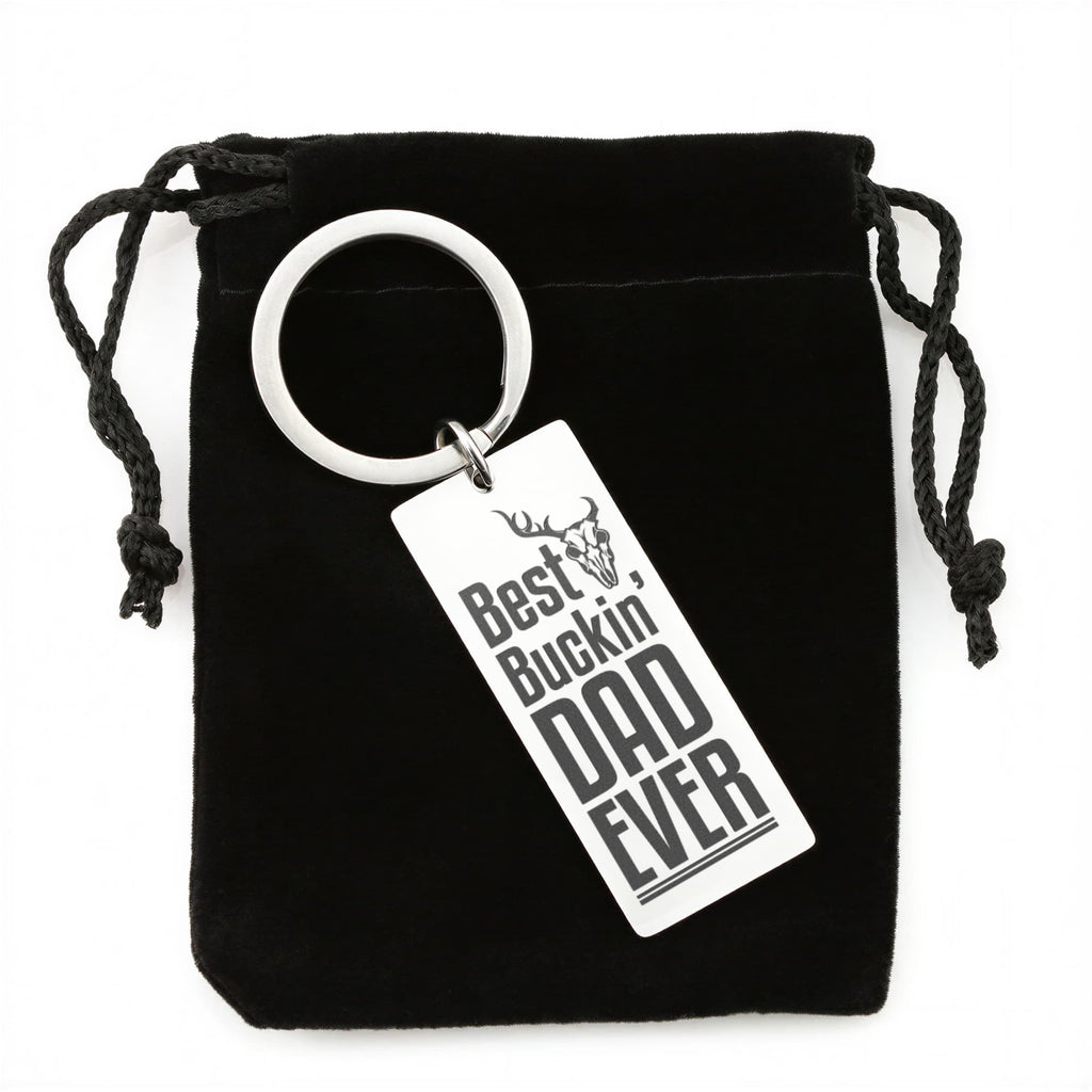 Best Buckin' Dad Ever - Engraved Rectangle Keychain