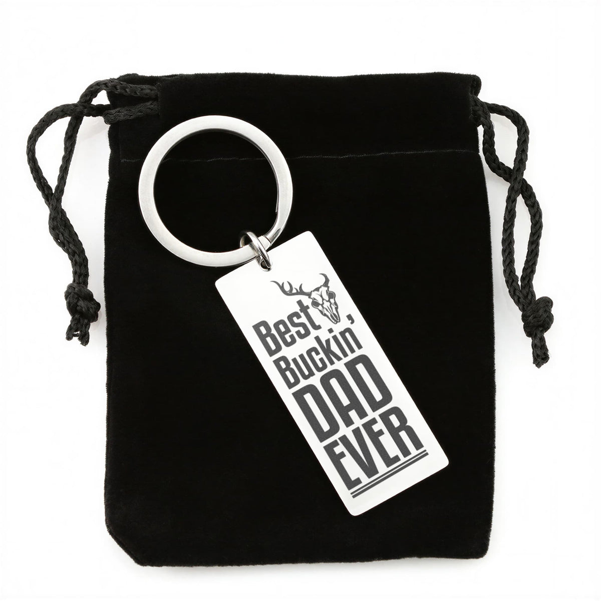 Best Buckin' Dad Ever - Engraved Rectangle Keychain