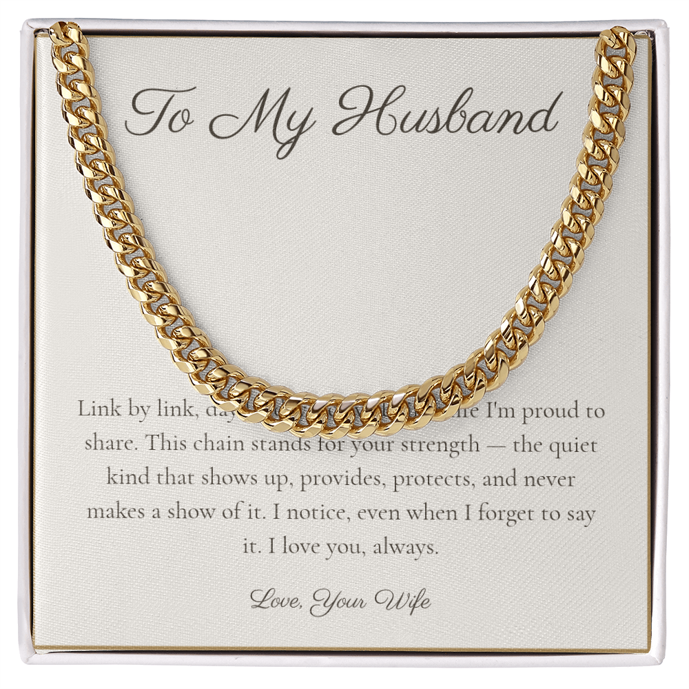To My Husband - Cuban Link Chain