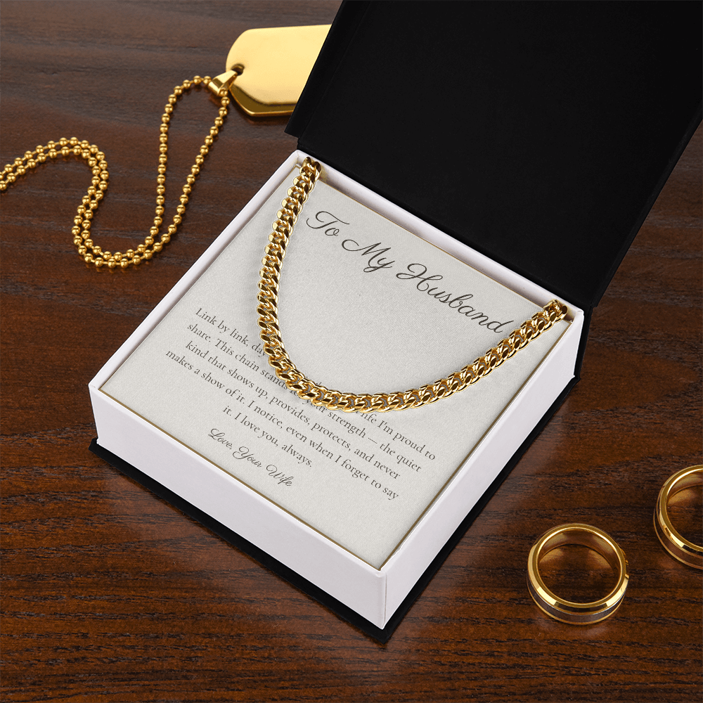 To My Husband - Cuban Link Chain