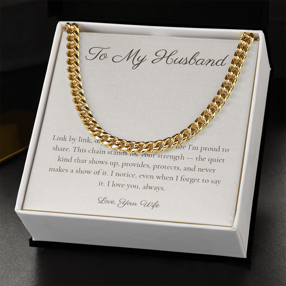To My Husband - Cuban Link Chain