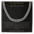 To My Husband, My Favorite Pain - Cuban Link Chain with Message Card, Funny Christmas Gift for Husband