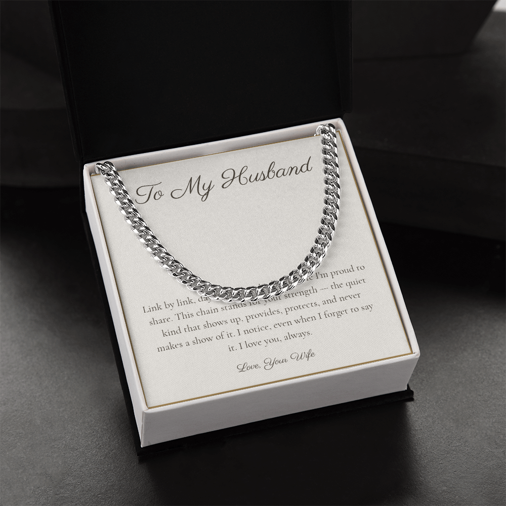 To My Husband - Cuban Link Chain