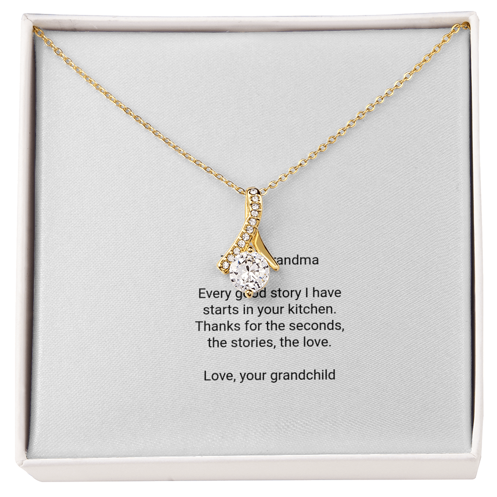 To My Grandma Necklace - Alluring Beauty Pendant with Message Card, Funny Christmas Gift for Grandma from Grandkids