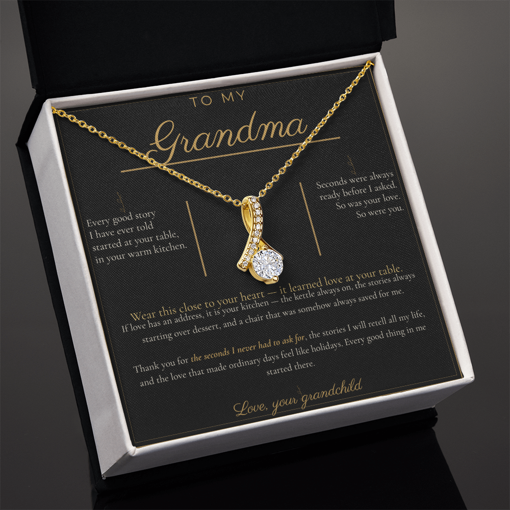To My Grandma Necklace - Alluring Beauty Pendant with Message Card, Funny Christmas Gift for Grandma from Grandkids