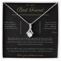 To My Best Friend Necklace - Alluring Beauty Pendant with Message Card, Funny Christmas Gift for Best Friend