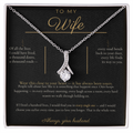 To My Wife Necklace - Alluring Beauty Pendant with Message Card, Romantic Christmas Gift for Wife