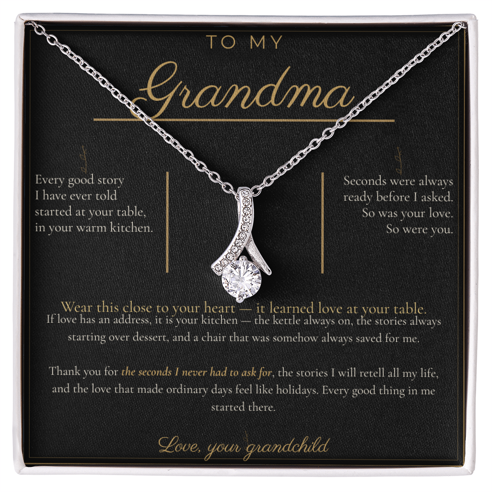 To My Grandma Necklace - Alluring Beauty Pendant with Message Card, Funny Christmas Gift for Grandma from Grandkids