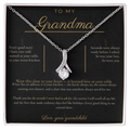To My Grandma Necklace - Alluring Beauty Pendant with Message Card, Funny Christmas Gift for Grandma from Grandkids