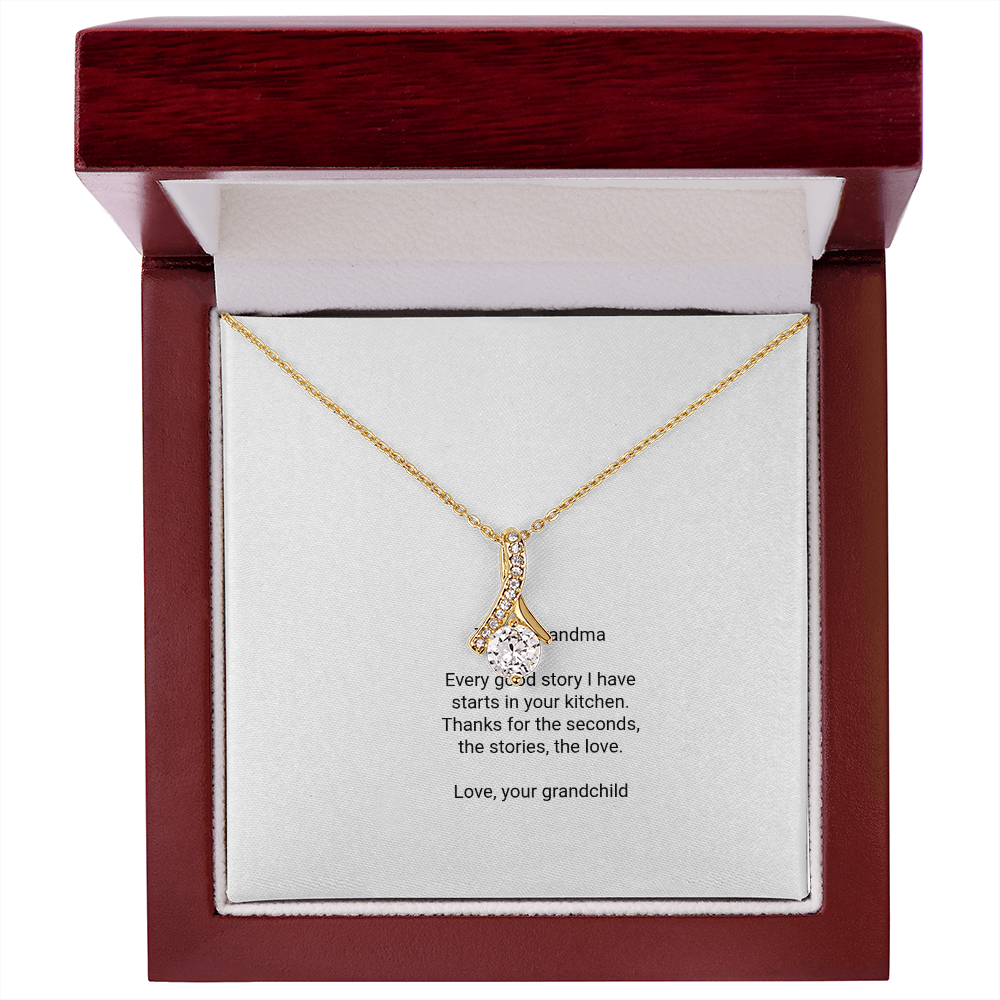 To My Grandma Necklace - Alluring Beauty Pendant with Message Card, Funny Christmas Gift for Grandma from Grandkids