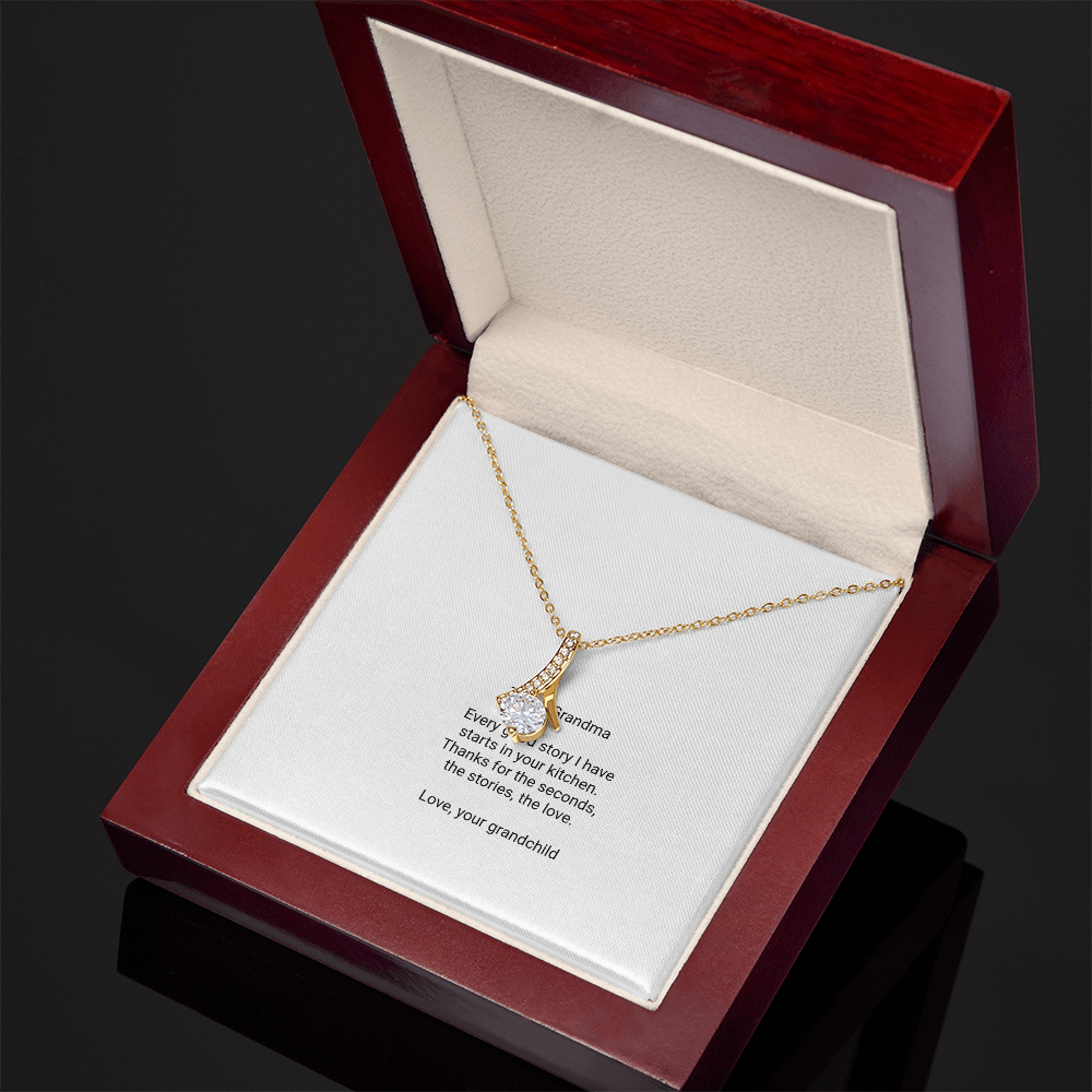 To My Grandma Necklace - Alluring Beauty Pendant with Message Card, Funny Christmas Gift for Grandma from Grandkids