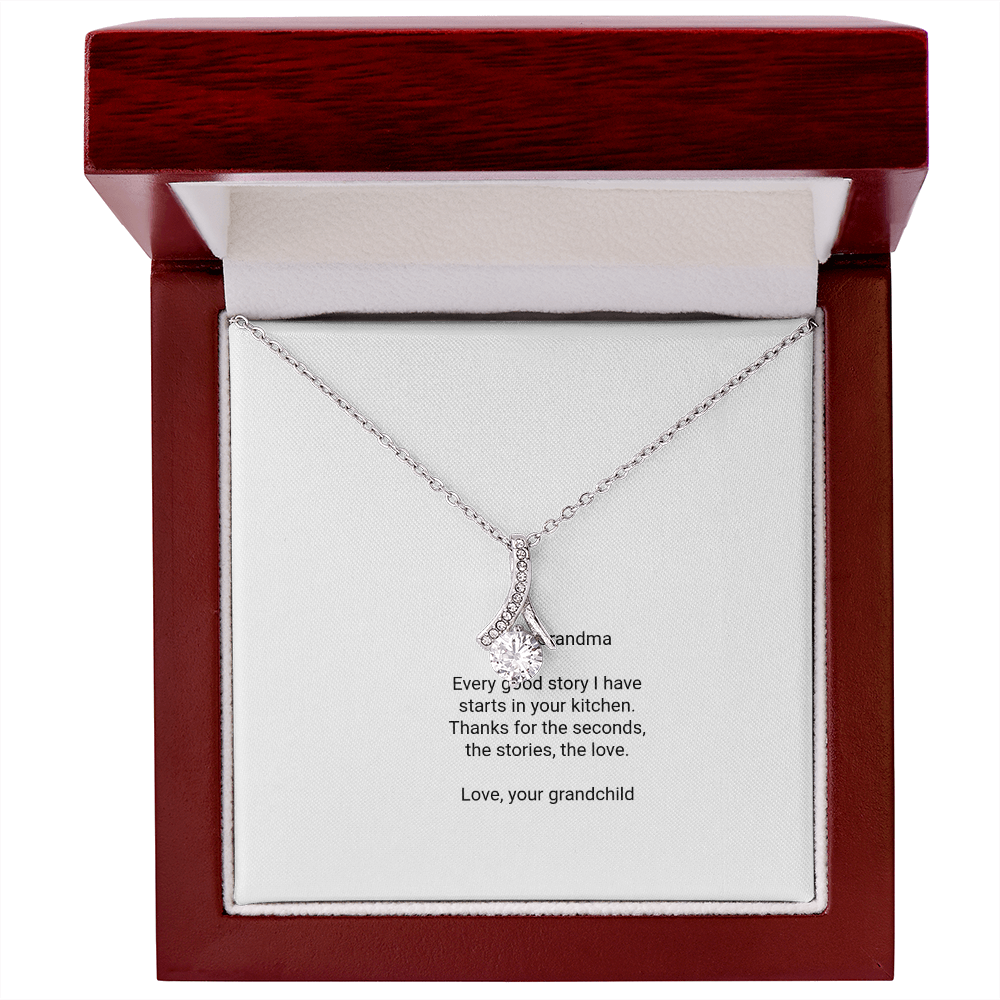 To My Grandma Necklace - Alluring Beauty Pendant with Message Card, Funny Christmas Gift for Grandma from Grandkids