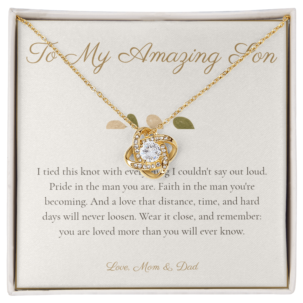 To My Amazing Son - Love Knot Necklace