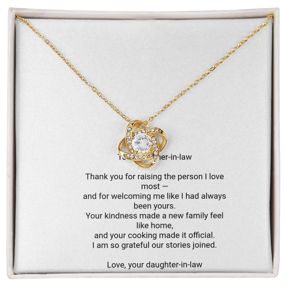 To My Mother-in-Law Necklace - Love Knot Pendant with Message Card, Christmas Gift for Mother-in-Law