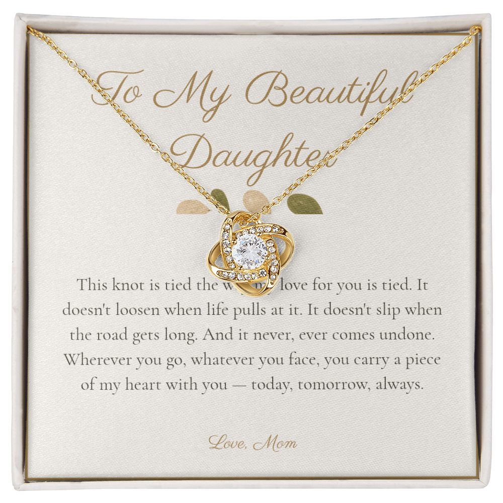 To My Beautiful Daughter - Love Knot Necklace
