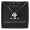 To My Mom Necklace - Love Knot Pendant with Message Card, Christmas Gift for Mom