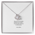 To My Daughter Necklace - Love Knot Pendant with Message Card, Christmas Gift for Daughter from Mom