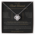 To My Best Friend Necklace - Love Knot Pendant with Message Card, Funny Christmas Gift for Best Friend