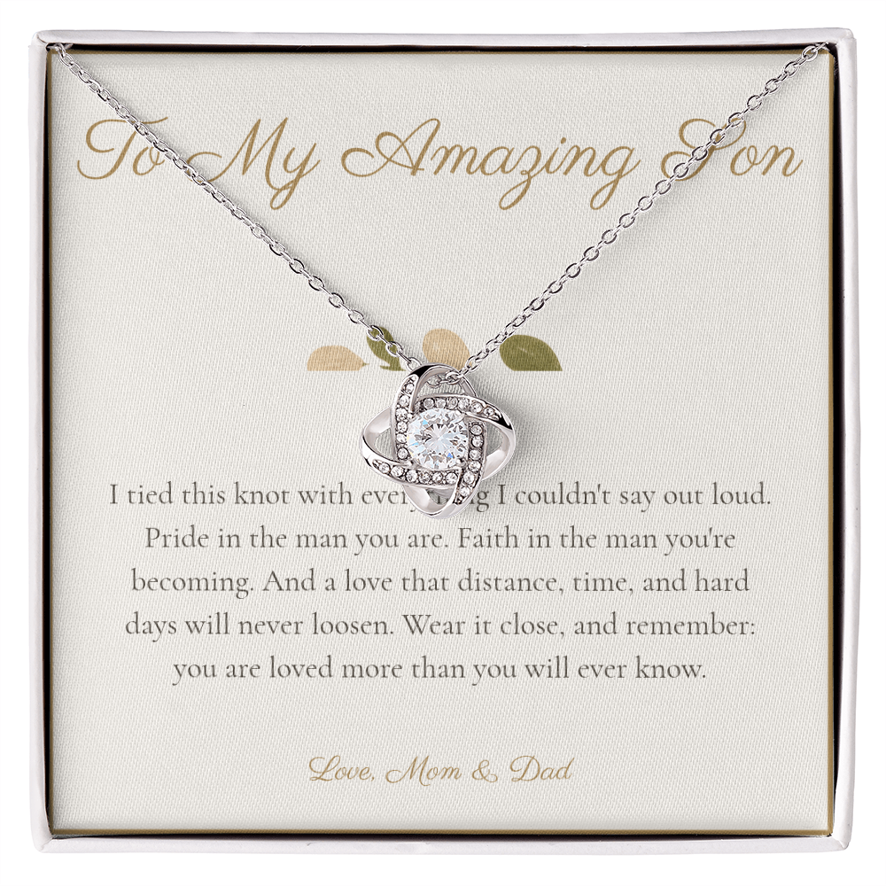 To My Amazing Son - Love Knot Necklace
