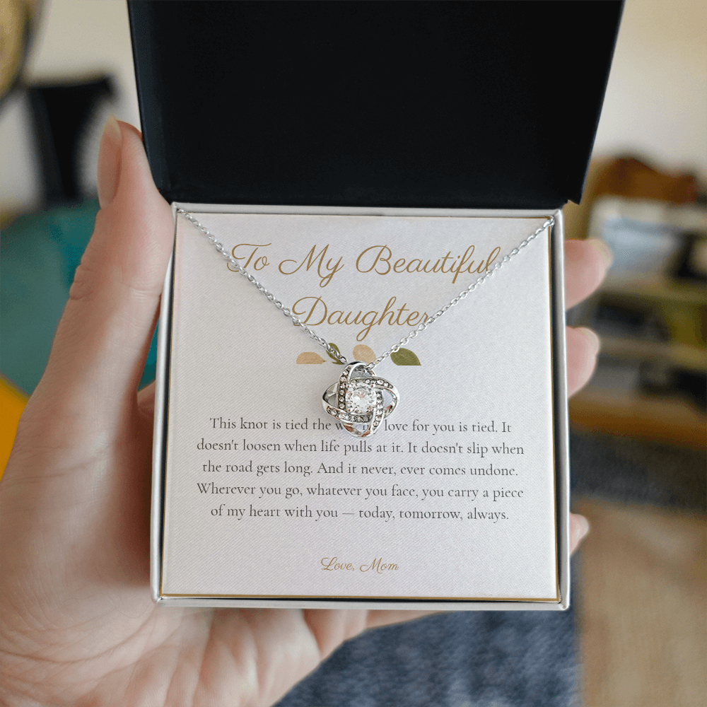 To My Beautiful Daughter - Love Knot Necklace