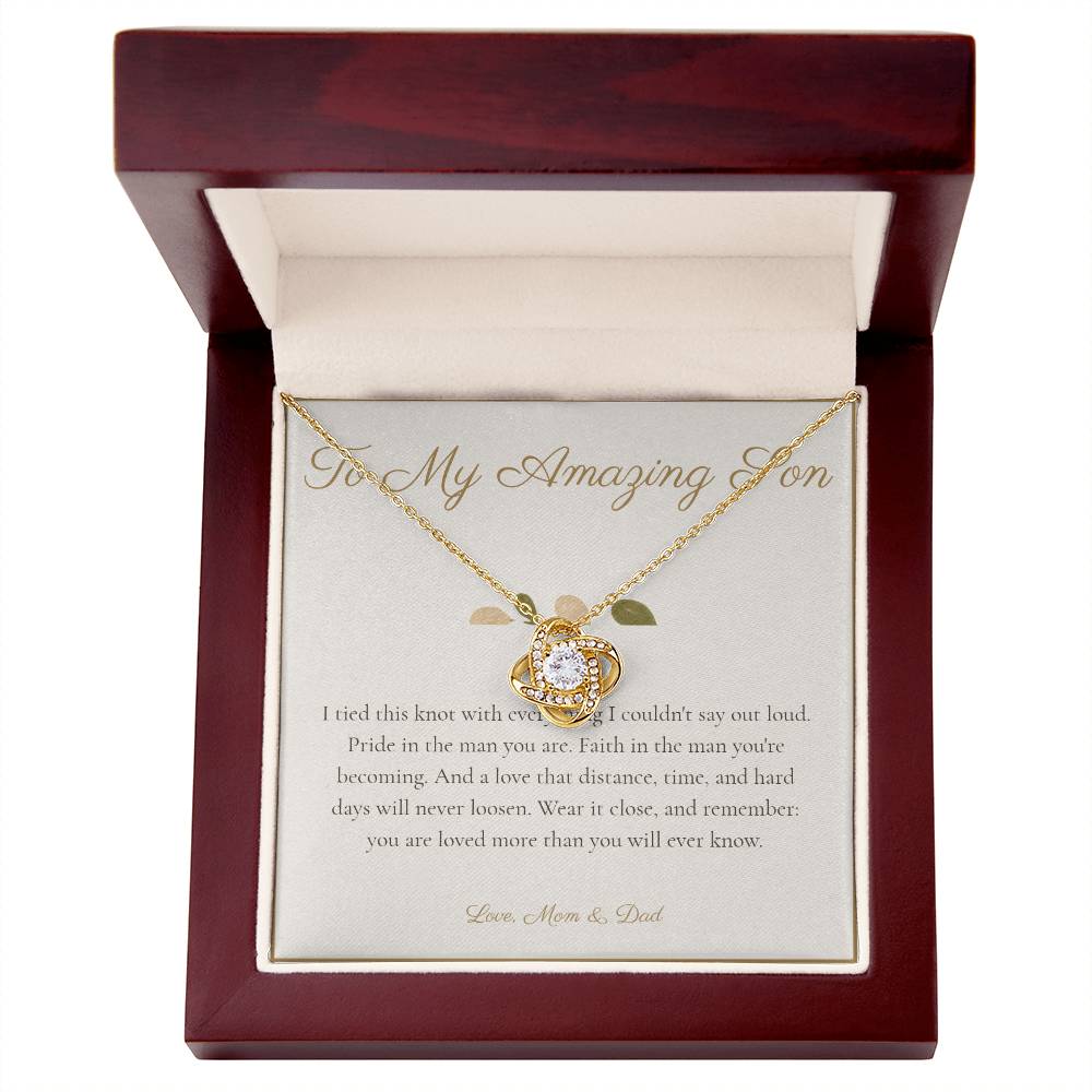 To My Amazing Son - Love Knot Necklace