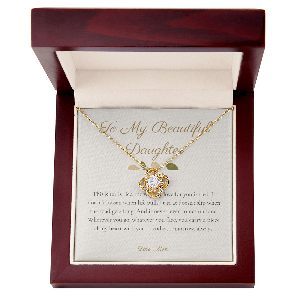 To My Beautiful Daughter - Love Knot Necklace