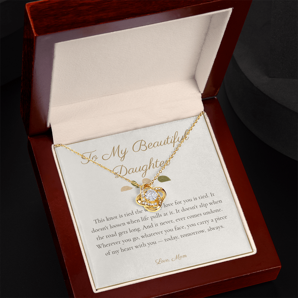 To My Beautiful Daughter - Love Knot Necklace