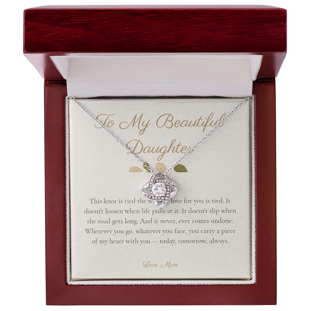To My Beautiful Daughter - Love Knot Necklace
