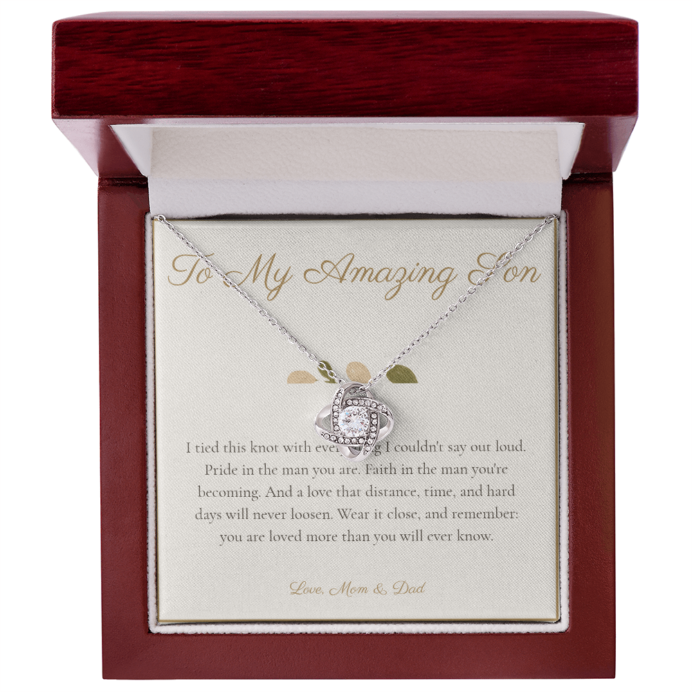 To My Amazing Son - Love Knot Necklace