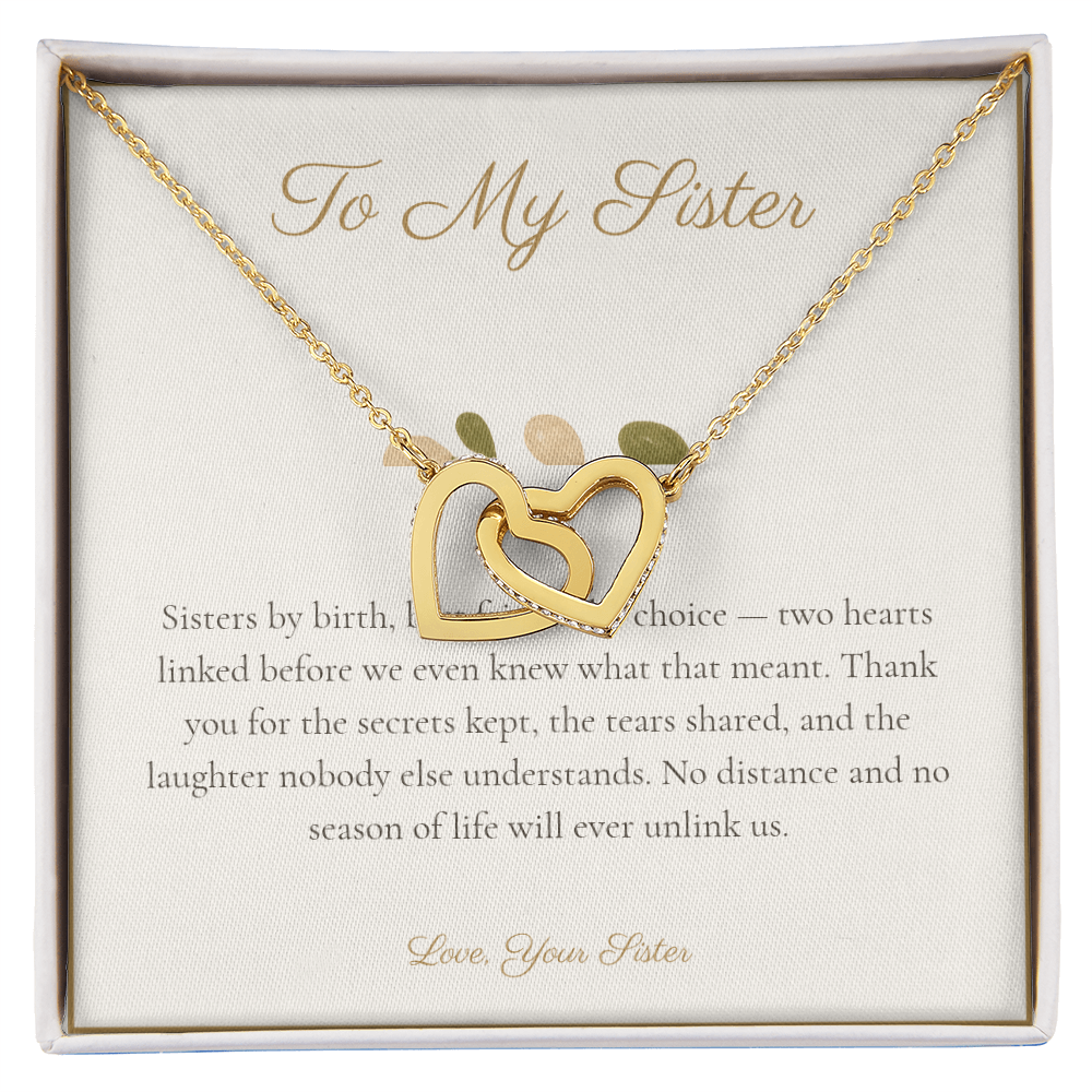 To My Sister - Interlocking Hearts Necklace