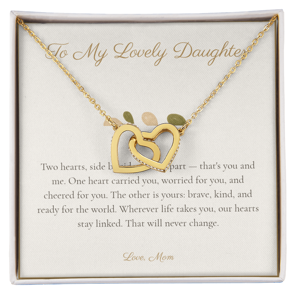 To My Lovely Daughter - Interlocking Hearts Necklace