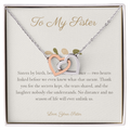 To My Sister - Interlocking Hearts Necklace