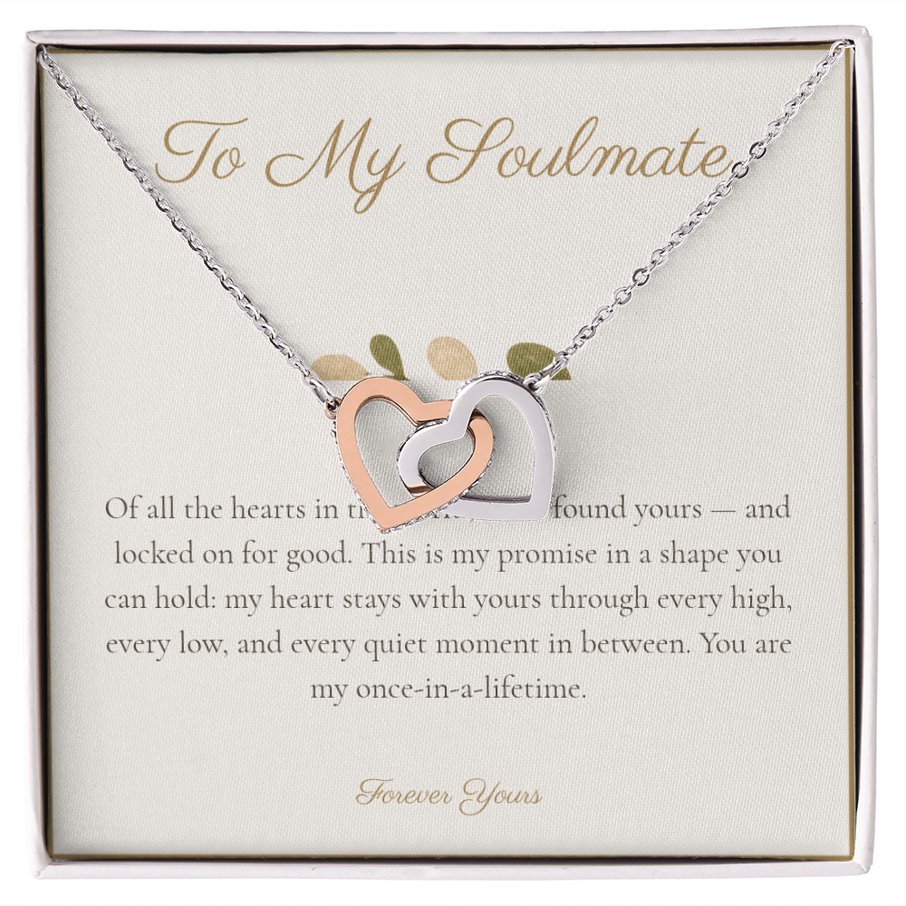 To My Soulmate - Interlocking Hearts Necklace
