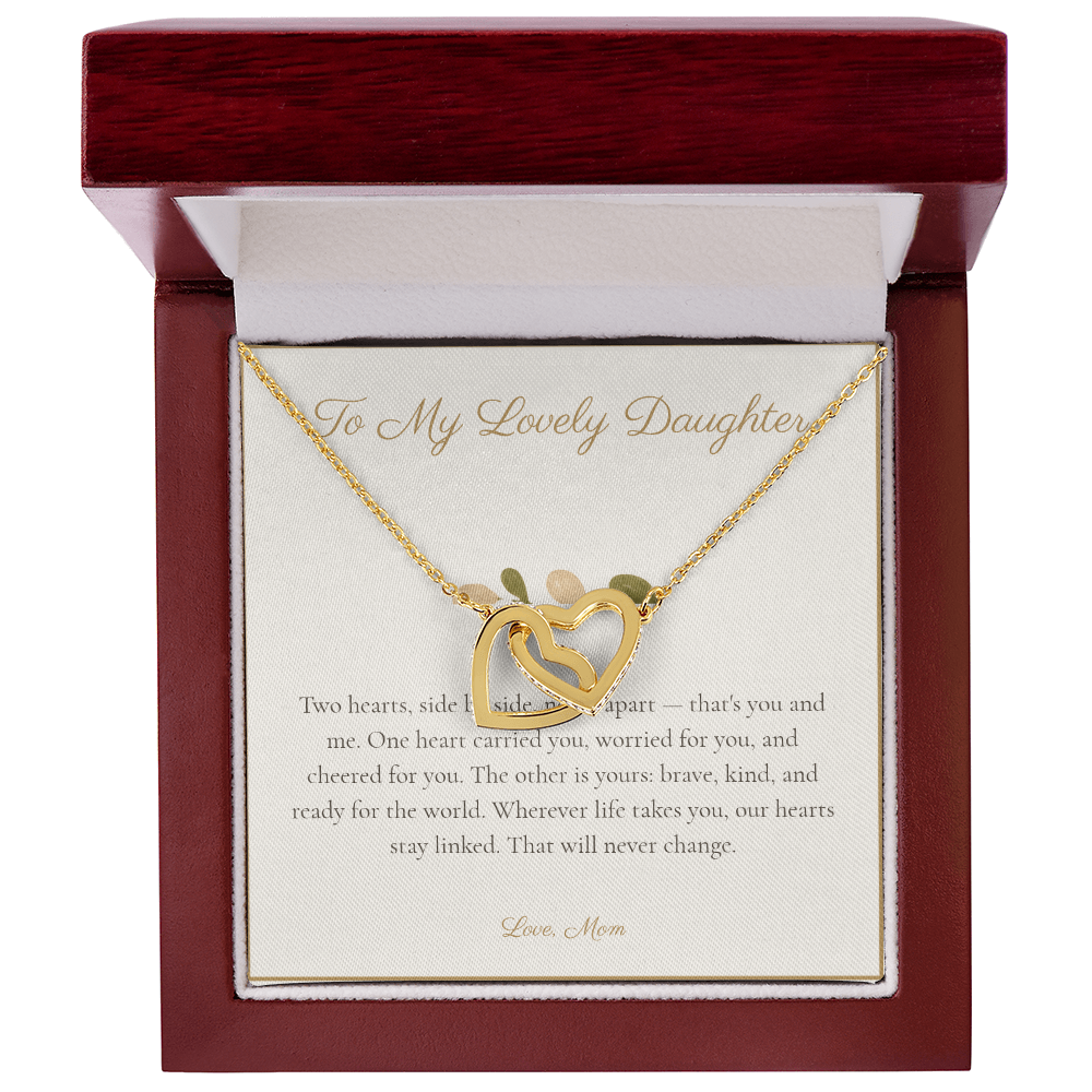 To My Lovely Daughter - Interlocking Hearts Necklace
