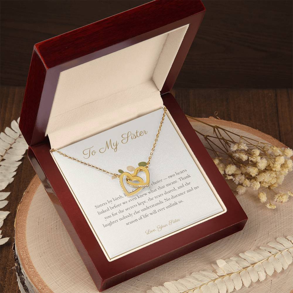 To My Sister - Interlocking Hearts Necklace