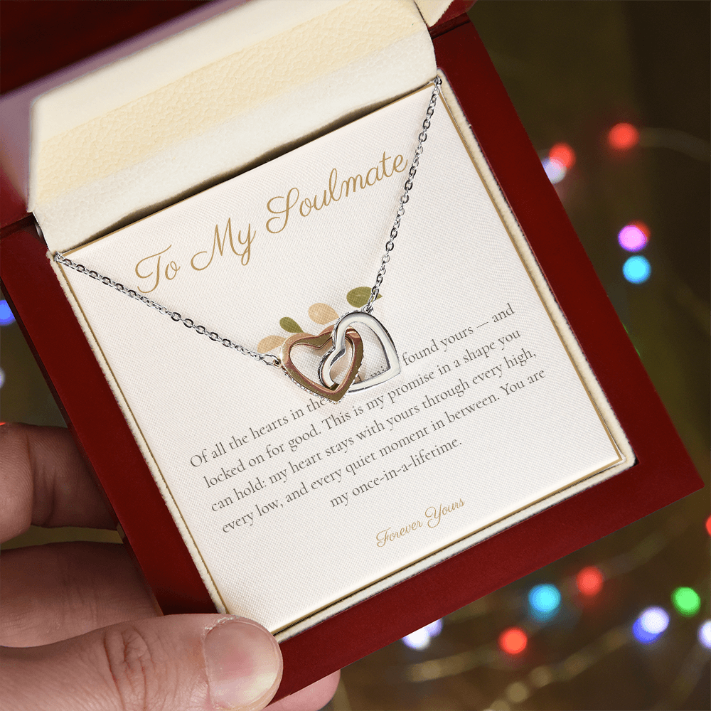 To My Soulmate - Interlocking Hearts Necklace