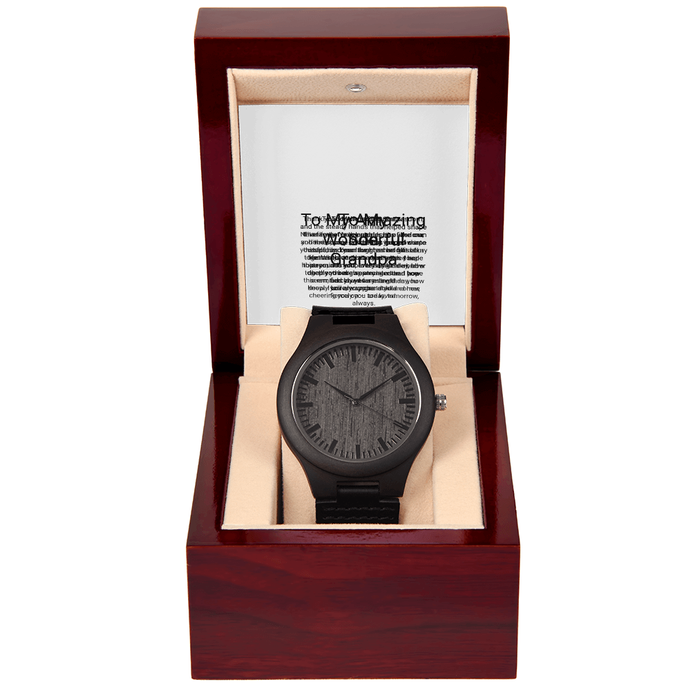 To My Son — Wooden Watch with Message Card, Christmas Gift for Son from Parents