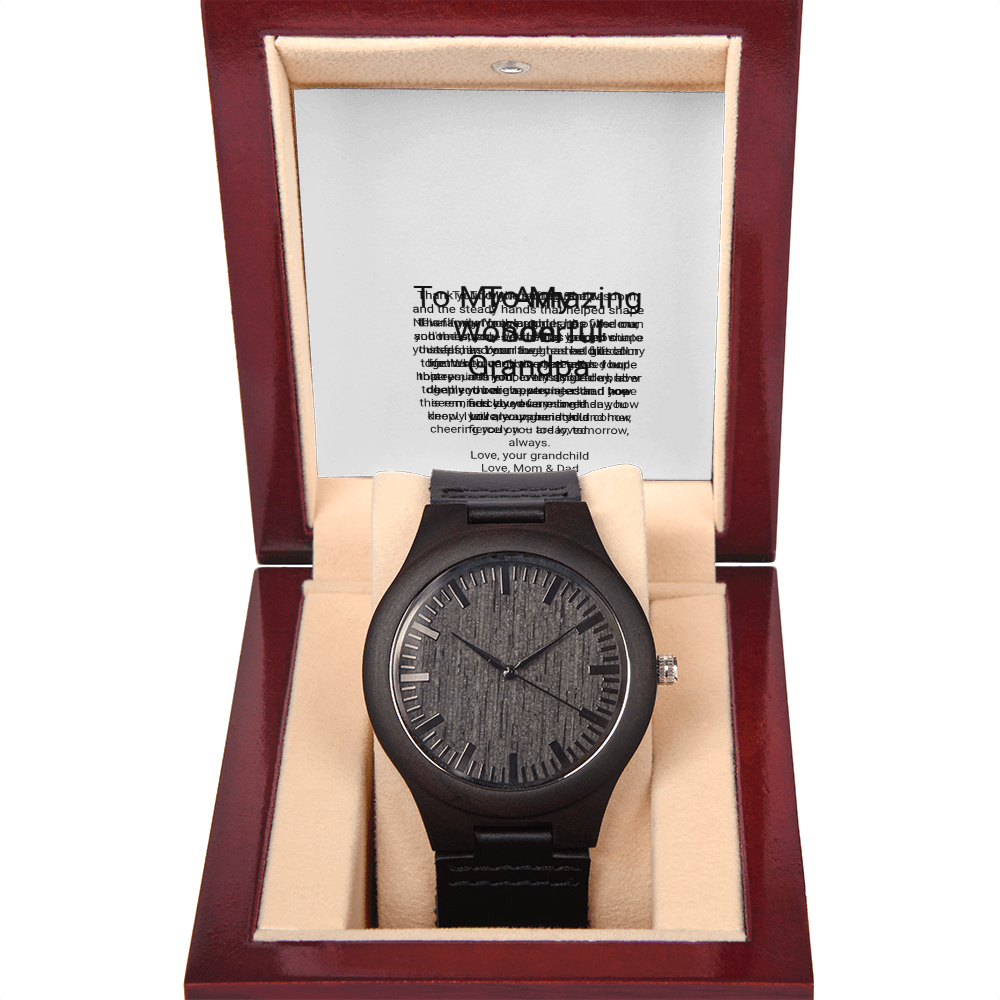 To My Son — Wooden Watch with Message Card, Christmas Gift for Son from Parents