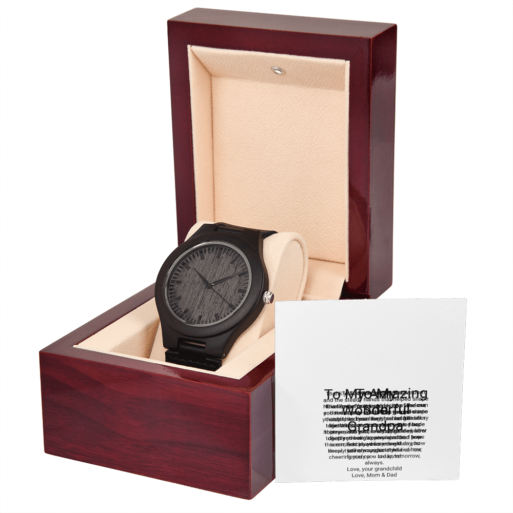 To My Son — Wooden Watch with Message Card, Christmas Gift for Son from Parents